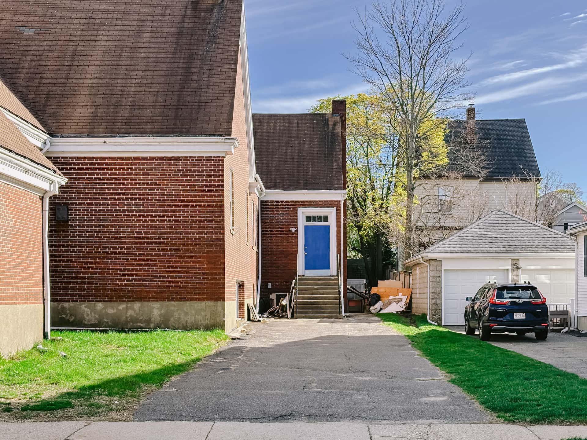 Exterior driveway and rear access area