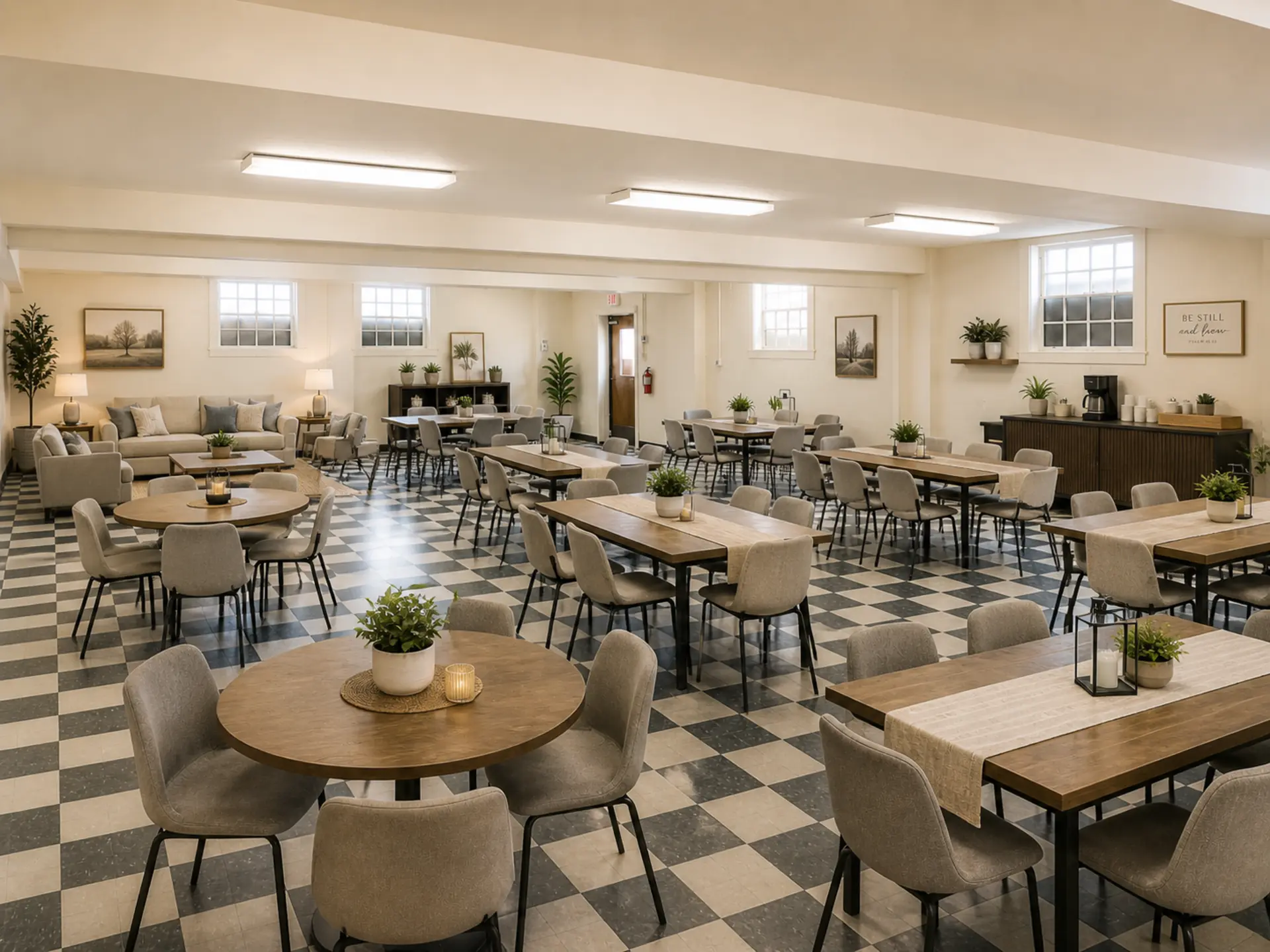 Virtually staged community hall alternate concept