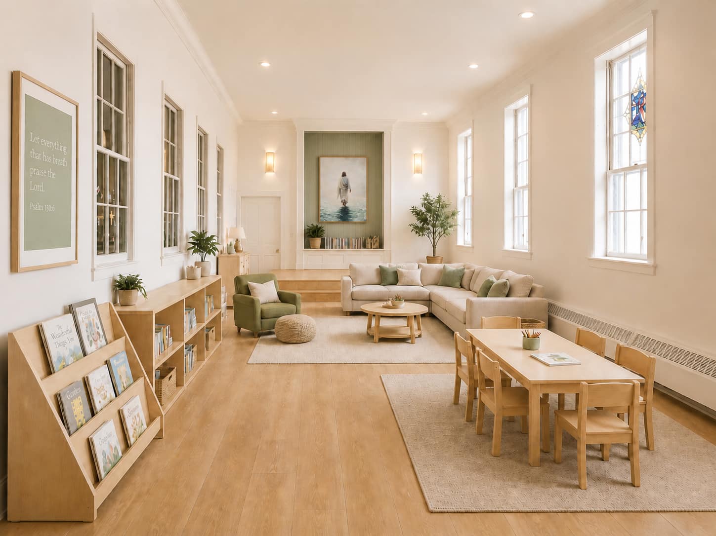 Virtually staged small-group support room concept