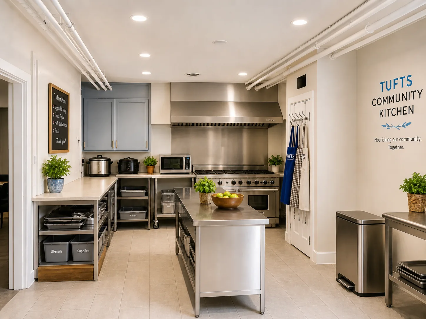 Virtually staged community kitchen service concept
