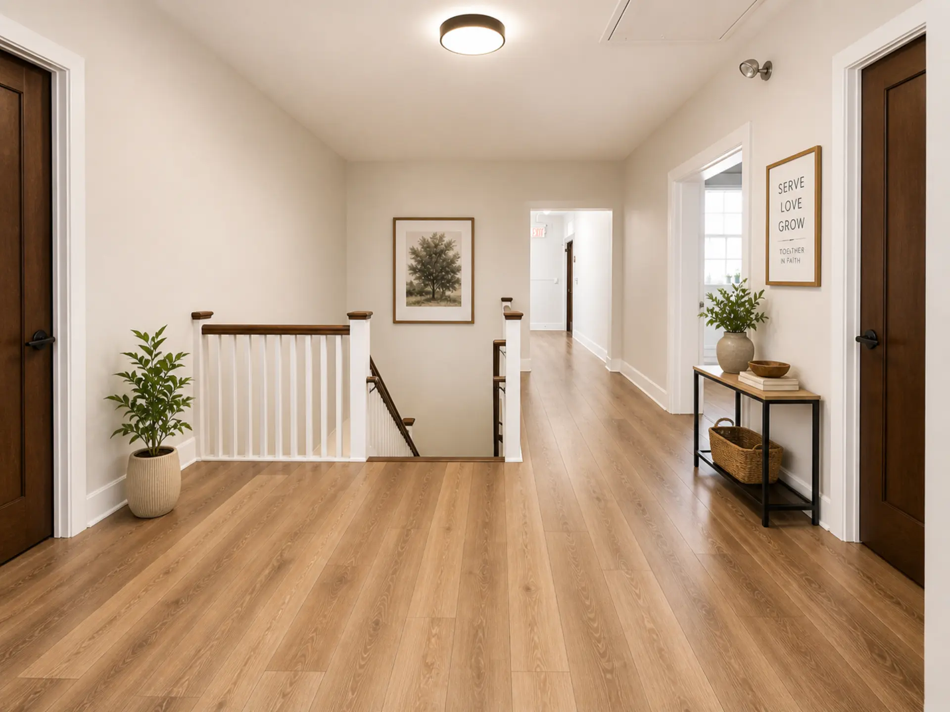 Virtually staged upper floor circulation concept